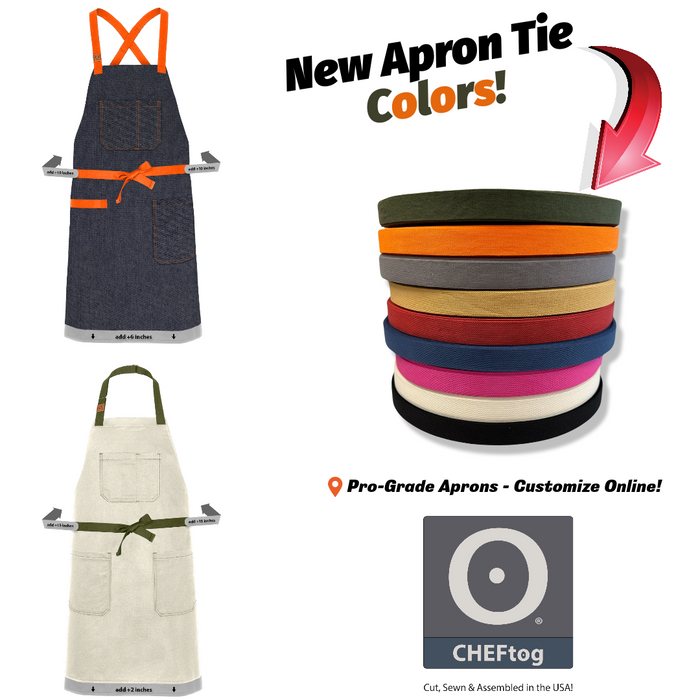 CHEFtog New Apron Tie Colors