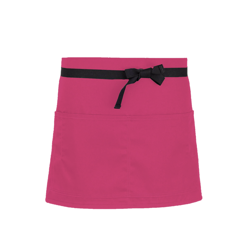 cheftog.com  Hot Pink Lightweight Quarter Length Four Pocket Server Apron 1110-64PC-4P