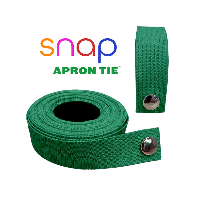 cheftog.com Regular Kelly-Green Snap Apron Tie Pack KGR-STP-XB-RG