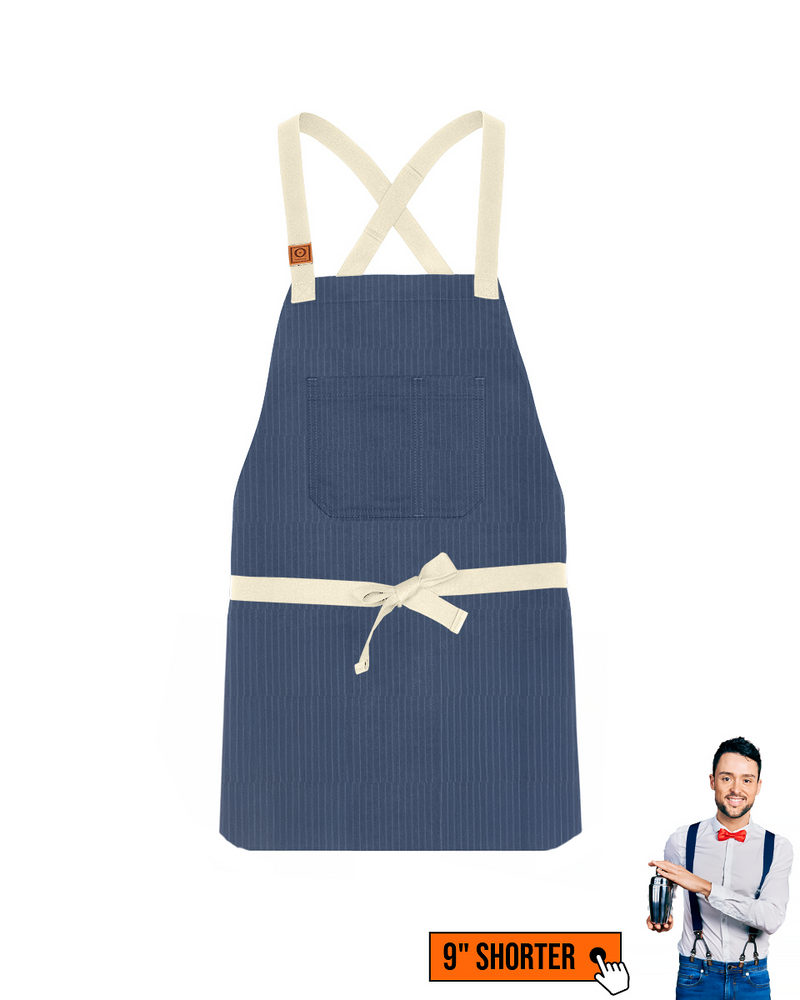 cheftog.com Regular Blue Stripe Lightweight Mixologist CrossBack Apron 1011-20PC-RG