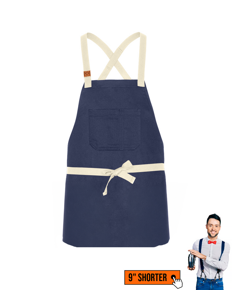 cheftog.com Regular French Blue Lightweight Mixologist CrossBack Apron 1011-28PC-RG