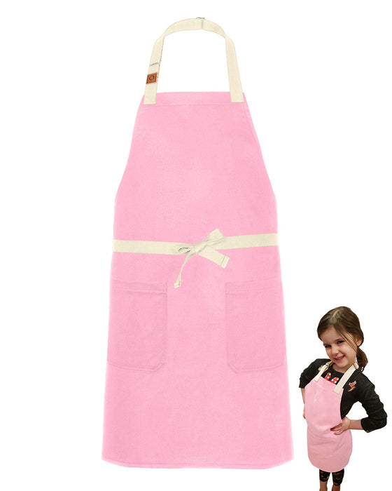 ASPMIZ Children Apron for Girls, Pink Flamingos Adjustable Kitchen Aprons  for Little Toddler, Waterproof Baking Bib Aprons Pockets Novelty Cooking