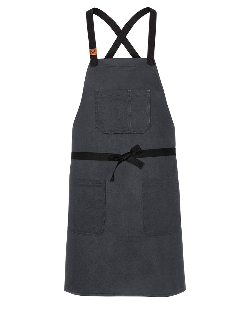 cheftog.com Regular Charcoal Bull Denim CrossBack Snap Tie Apron 2030S-06BD-RG