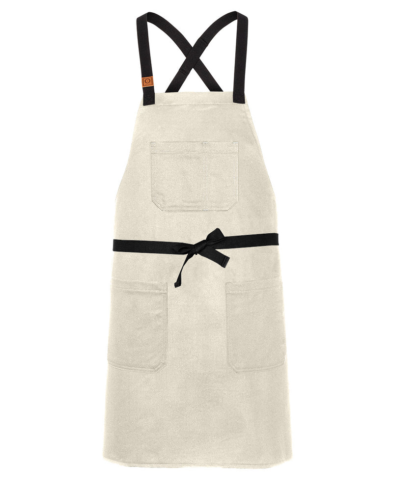 cheftog.com Regular Natural Bull Denim CrossBack Snap Tie Apron 2030S-51BD-RG