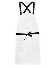 cheftog.com Regular White Bull Denim CrossBack Snap Tie Apron 2030S-02BD-RG