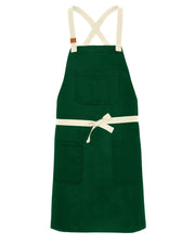 cheftog.com Regular Emerald Chino Twill CrossBack Snap Tie Apron 2630S-50CT-RG