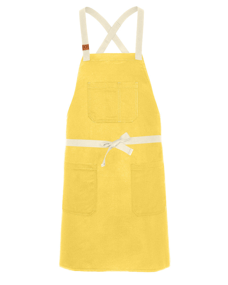 cheftog.com Regular Lemon Chino Twill CrossBack Snap Tie Apron 2630S-29CT-RG