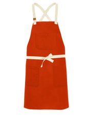 cheftog.com Regular Orange Chino Twill CrossBack Snap Tie Apron 2630S-49CT-RG