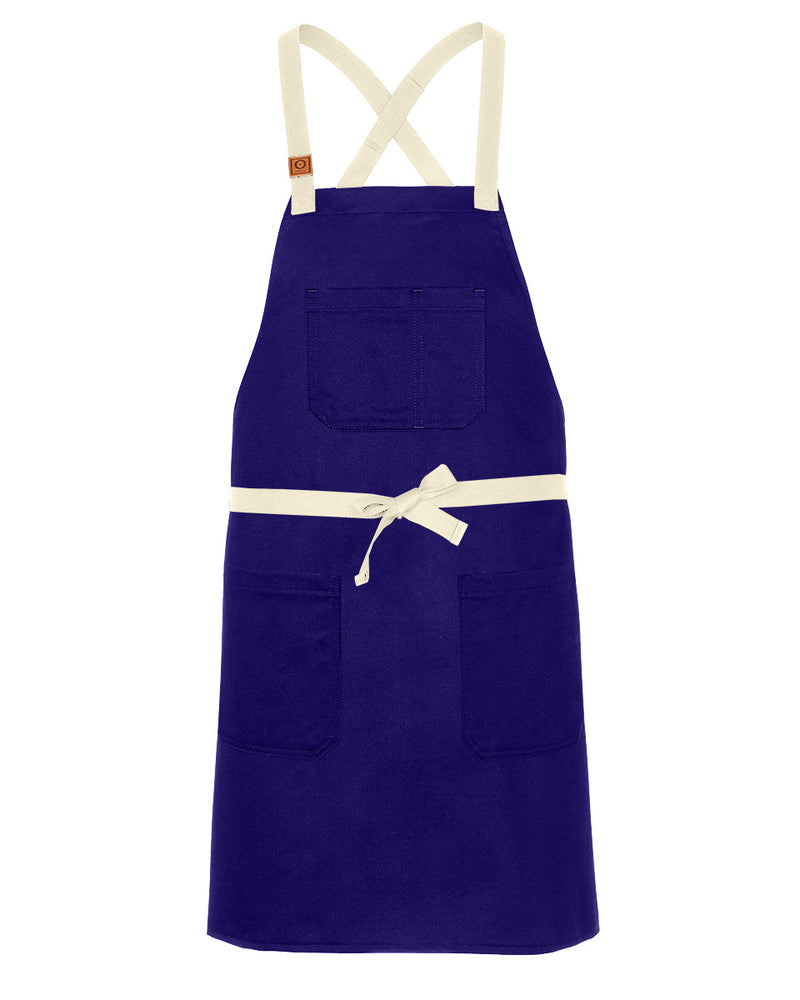 cheftog.com Regular Purple Chino Twill CrossBack Snap Tie Apron 2630S-48CT-RG