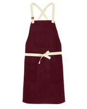 cheftog.com Regular Wine Chino Twill CrossBack Snap Tie Apron 2630S-47CT-RG