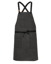 cheftog.com Big and Tall Graphite Hopsack Canvas CrossBack Snap Tie Apron 2430S-44HC-BT