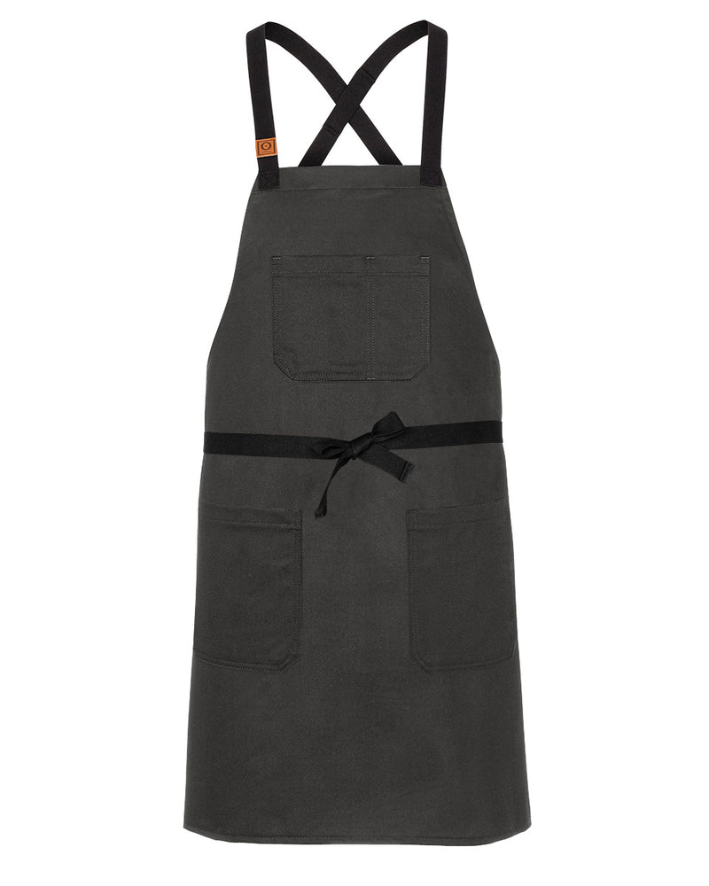 cheftog.com Big and Tall Graphite Hopsack Canvas CrossBack Snap Tie Apron 2430S-44HC-BT