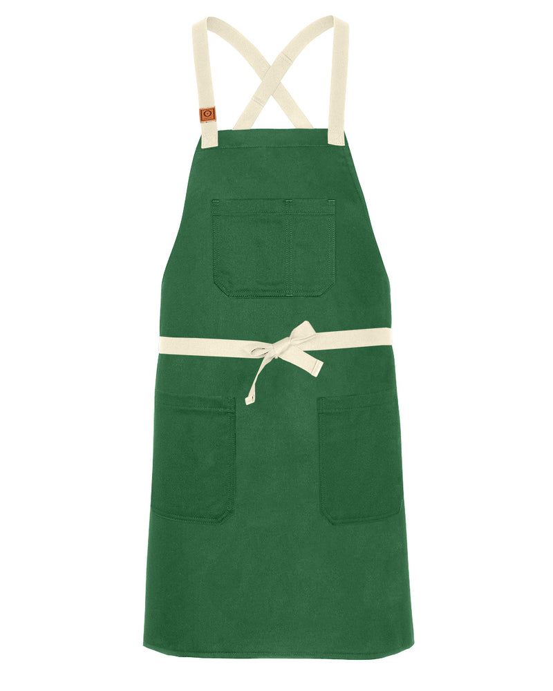 cheftog.com Regular Green Pepper Lightweight CrossBack Snap Tie Apron 1030S-30PC-RG