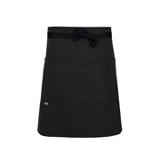cheftog.com  Black Lightweight Half Length Four Pocket Server Apron 1120-01PC-4P