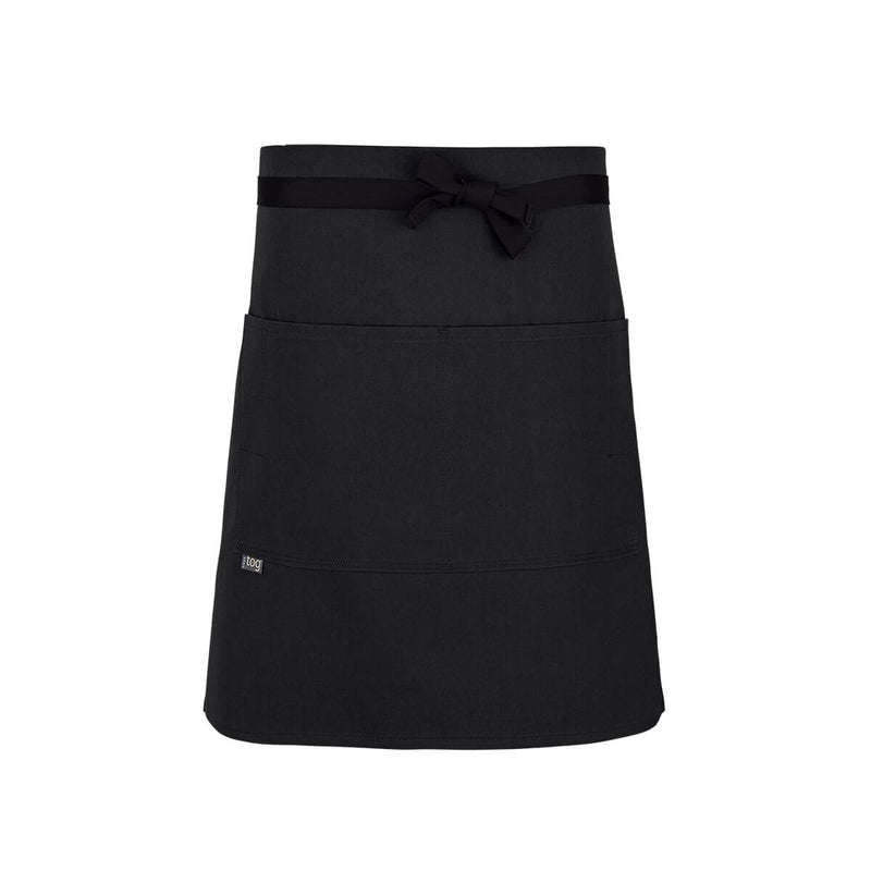 cheftog.com  Black Lightweight Half Length Four Pocket Server Apron 1120-01PC-4P