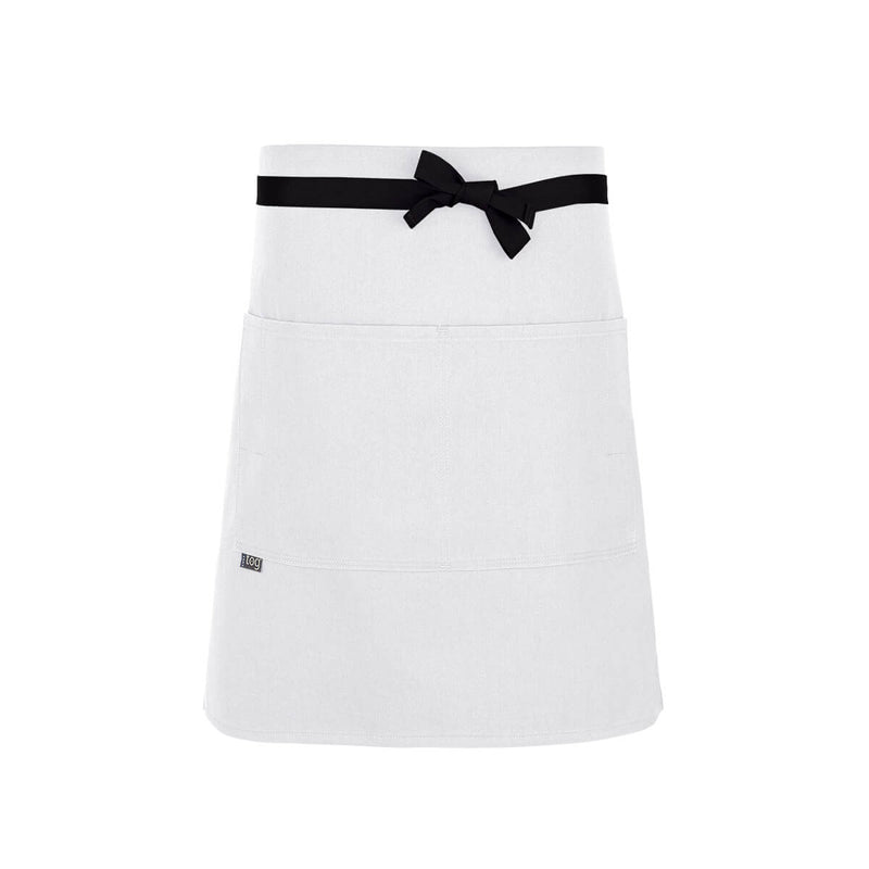 cheftog.com  White Lightweight Half Length Four Pocket Server Apron 1120-02PC-4P