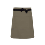 cheftog.com  Khaki Lightweight Half Length Four Pocket Server Apron 1120-04PC-4P