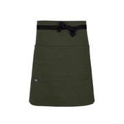 cheftog.com  Olive Drab Lightweight Half Length Four Pocket Server Apron 1120-11PC-4P