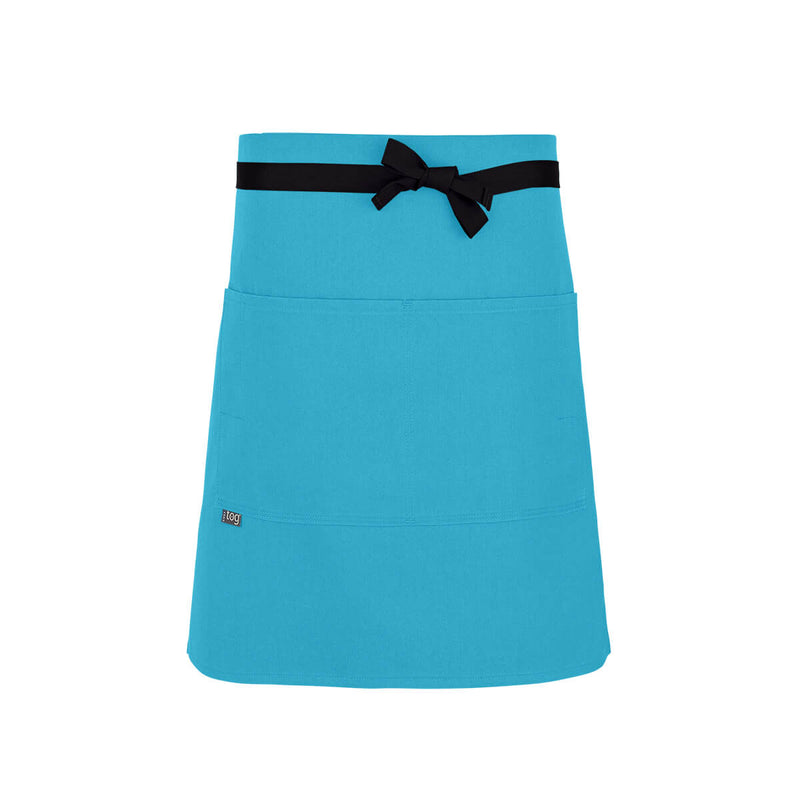 cheftog.com  Turquoise Lightweight Half Length Four Pocket Server Apron 1120-25PC-4P
