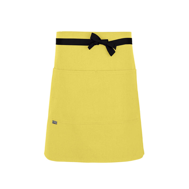 cheftog.com  Lemon Lightweight Half Length Four Pocket Server Apron 1120-54PC-4P