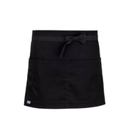 cheftog.com  Black Lightweight Quarter Length Four Pocket Server Apron 1110-01PC-4P