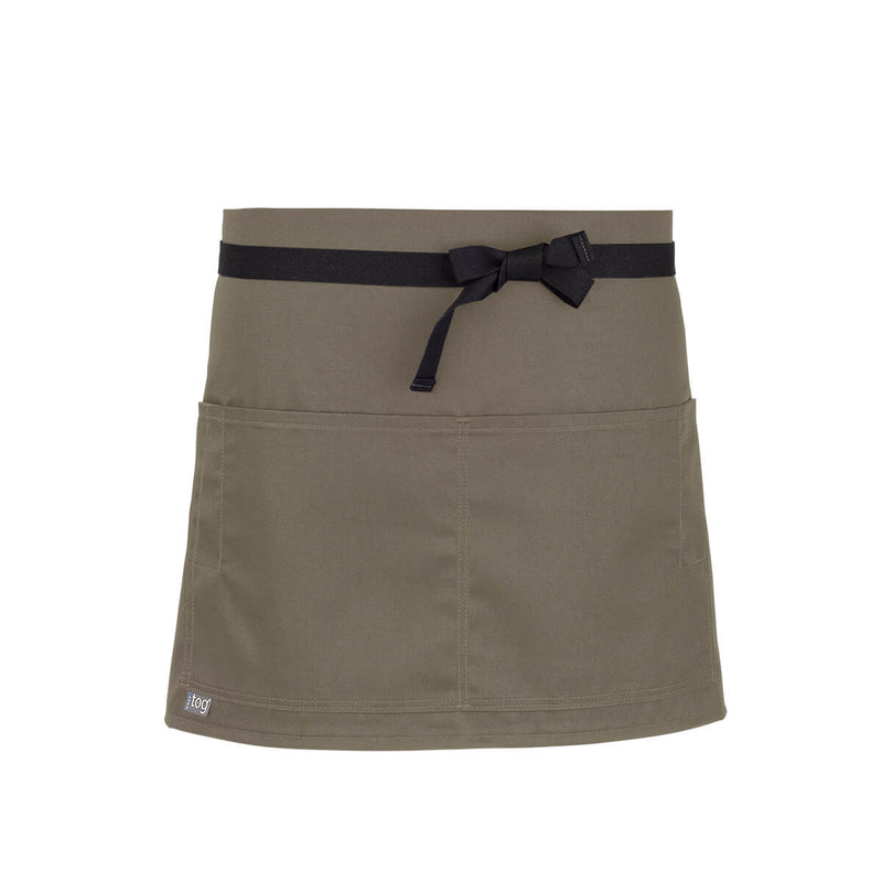 cheftog.com  Khaki Lightweight Quarter Length Four Pocket Server Apron 1110-04PC-4P