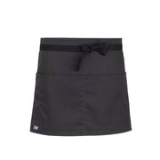 cheftog.com  Charcoal Lightweight Quarter Length Four Pocket Server Apron 1110-06PC-4P