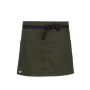 cheftog.com  Olive Drab Lightweight Quarter Length Four Pocket Server Apron 1110-11PC-4P