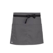 cheftog.com  Gray Lightweight Quarter Length Four Pocket Server Apron 1110-16PC-4P