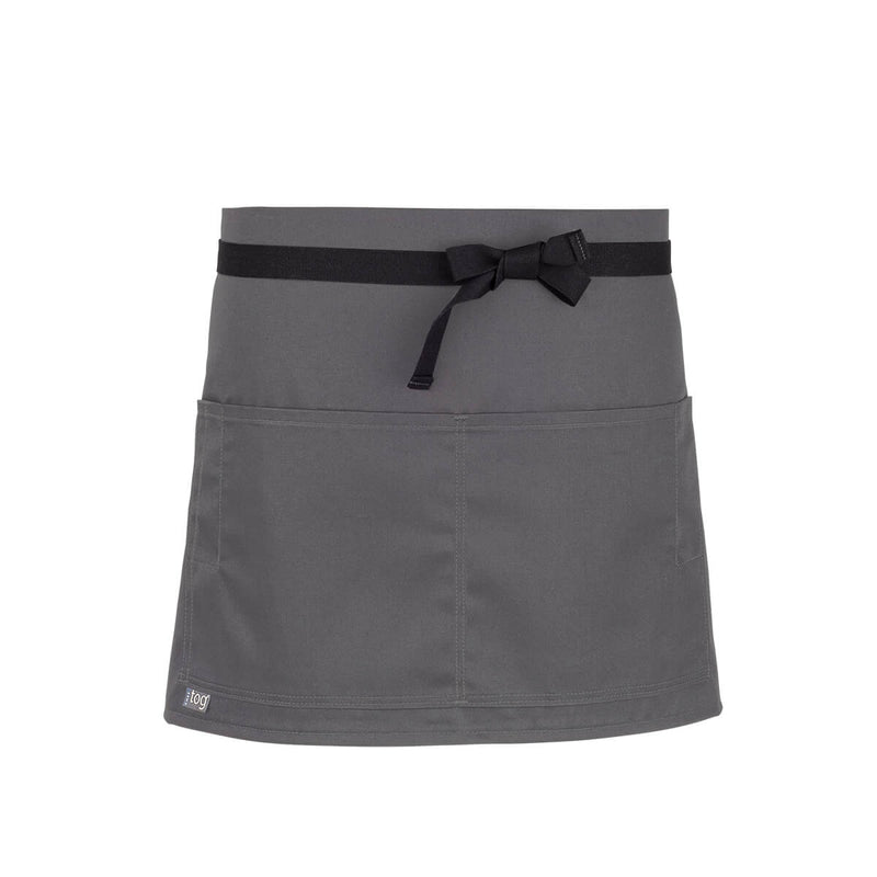 cheftog.com  Gray Lightweight Quarter Length Four Pocket Server Apron 1110-16PC-4P