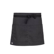 cheftog.com  Gray Stripe Lightweight Quarter Length Four Pocket Server Apron 1110-19PC-4P