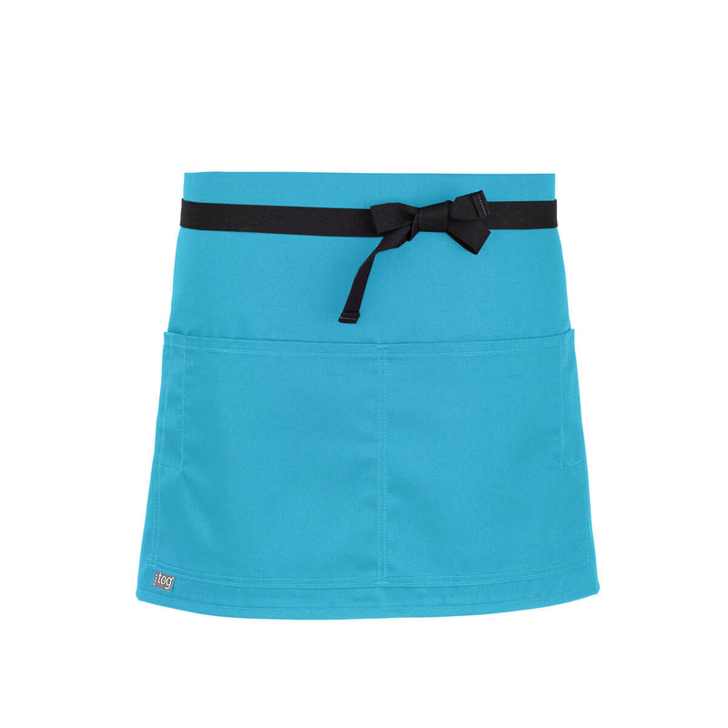 cheftog.com  Turquoise Lightweight Quarter Length Four Pocket Server Apron 1110-25PC-4P