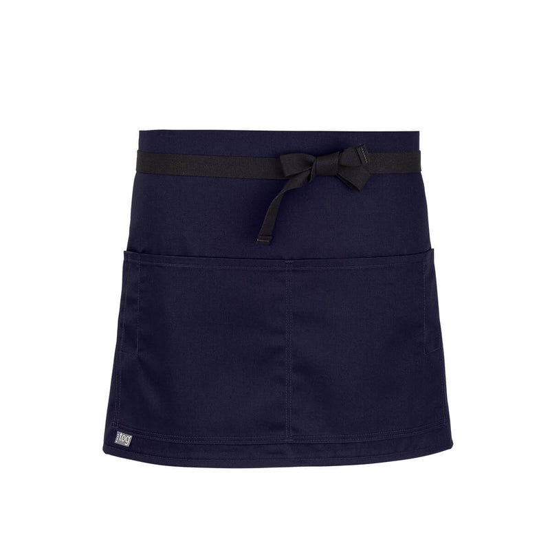 cheftog.com  French Blue Lightweight Quarter Length Four Pocket Server Apron 1110-28PC-4P