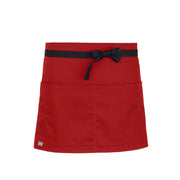 cheftog.com  Red Lightweight Quarter Length Four Pocket Server Apron 1110-33PC-4P