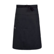 cheftog.com  Black Lightweight Three Quarter Length Four Pocket Server Apron 1130-01PC-4P