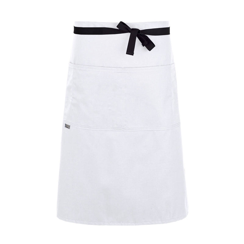 cheftog.com  White Lightweight Three Quarter Length Four Pocket Server Apron 1130-02PC-4P