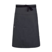 cheftog.com  Charcoal Lightweight Three Quarter Length Four Pocket Server Apron 1130-06PC-4P