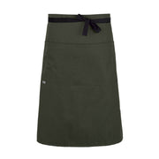 cheftog.com  Olive Drab Lightweight Three Quarter Length Four Pocket Server Apron 1130-11PC-4P