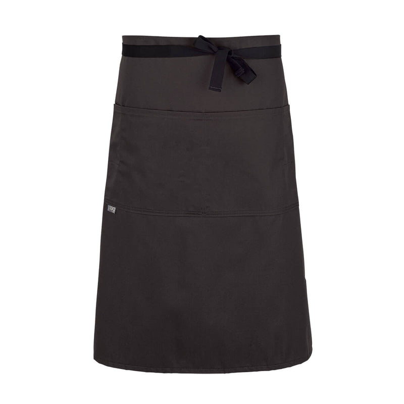 cheftog.com  Chocolate Lightweight Three Quarter Length Four Pocket Server Apron 1130-15PC-4P