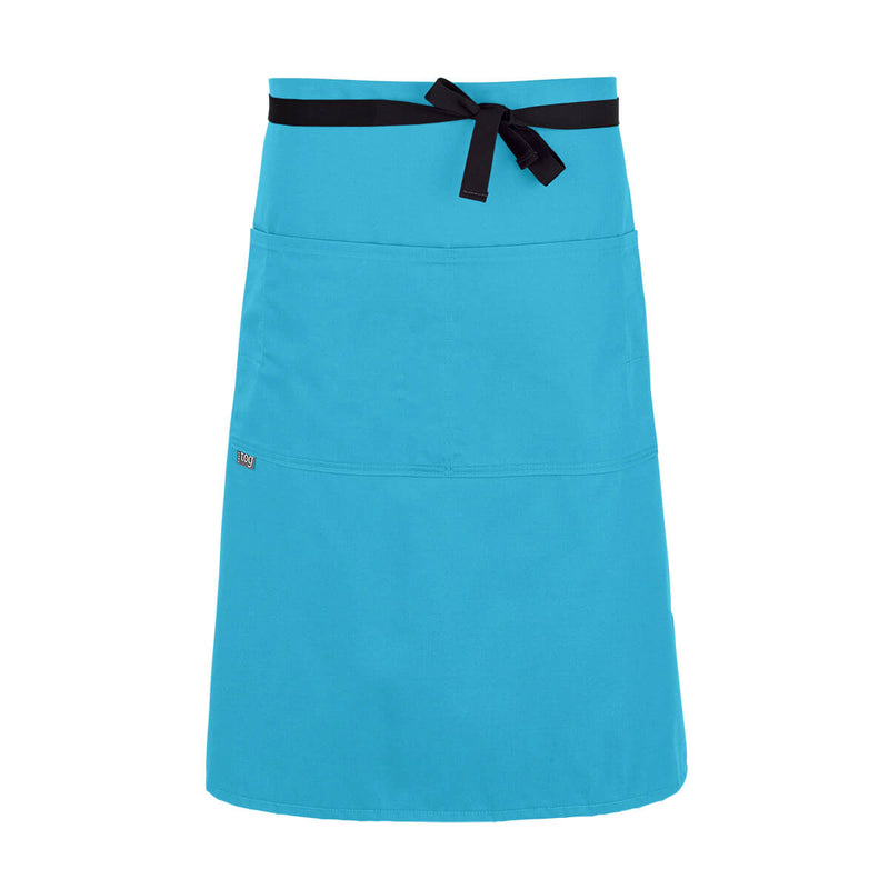 cheftog.com  Turquoise Lightweight Three Quarter Length Four Pocket Server Apron 1130-25PC-4P
