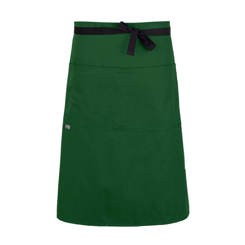 cheftog.com  Green Pepper Lightweight Three Quarter Length Four Pocket Server Apron 1130-30PC-4P