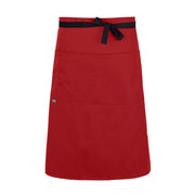 cheftog.com  Red Lightweight Three Quarter Length Four Pocket Server Apron 1130-33PC-4P