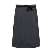 cheftog.com  Gray Stripe Lightweight Three Quarter Length Four Pocket Server Apron 1130-19PC-4P