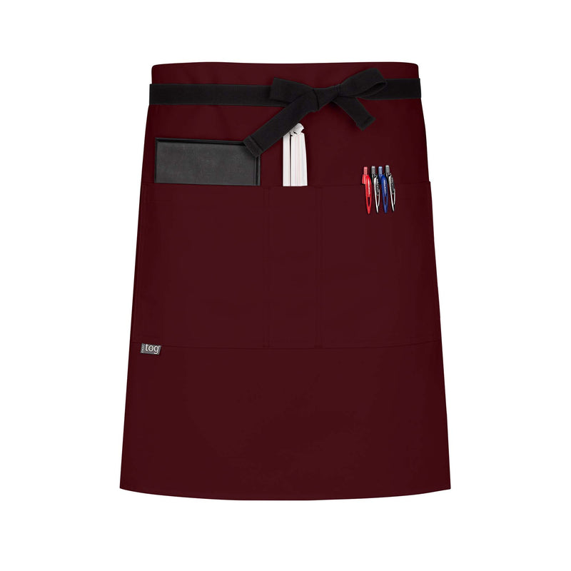 cheftog.com  Wine Performance Half Length Three Pocket Server Apron 2121-47CT-3P