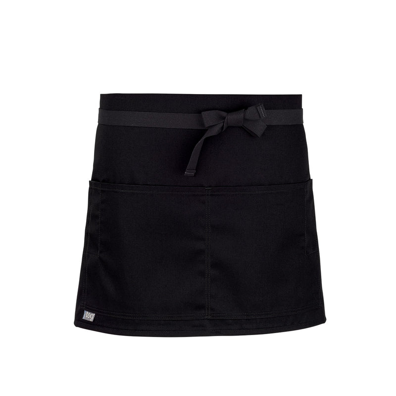 cheftog.com  Black Performance Quarter Length Four Pocket Server Apron 2111-01CT-4P
