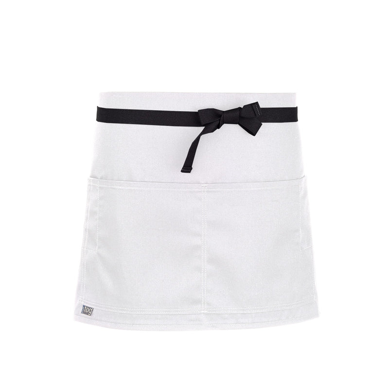 cheftog.com  White Performance Quarter Length Four Pocket Server Apron 2111-02CT-4P