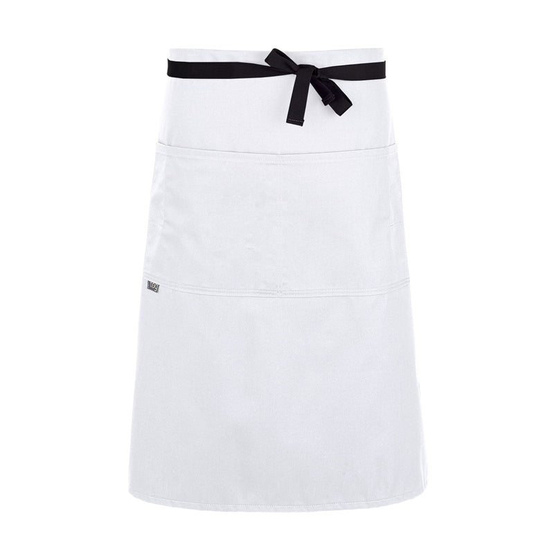 cheftog.com  White Performance Three Quarter Length Four Pocket Server Apron 2131-02CT-4P