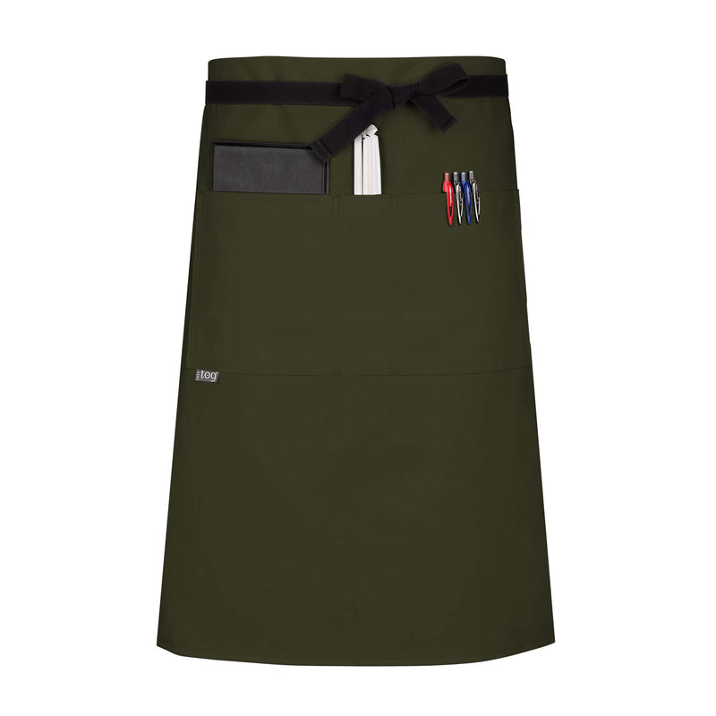cheftog.com  Jalapeno Performance Three Quarter Length Three Pocket Server Apron 2131-41CT-3P